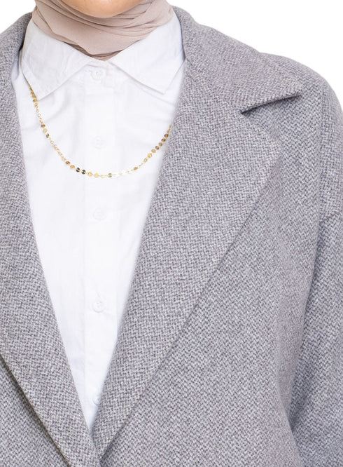 Grey RD - Jacquard Feather Blazer - Khotwh